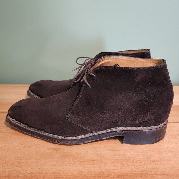 Calzoleria Harris Firenze Italy Suede Lace Up Chukka Boots for Barney\'s New York